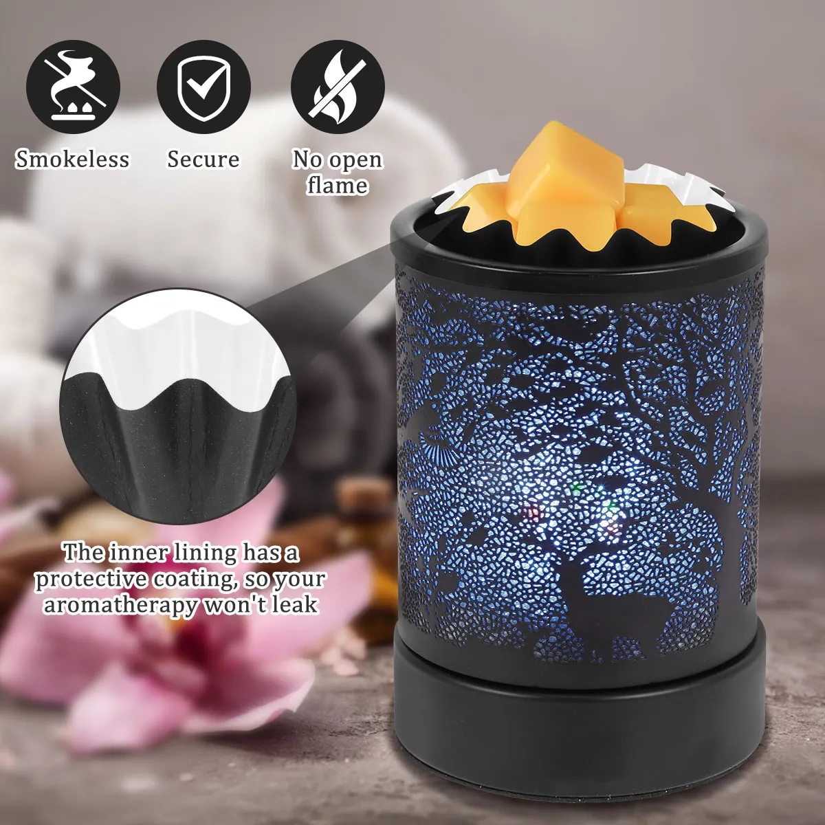 Metal Wax Warmer With Colorful LED Light Electric Wax Burner Aromatherapy Candle Burner Night Lamp Decorative From Ddmyearth 28.25 DHgate.Com