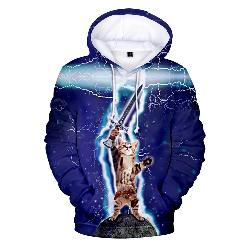 DHgate 3D Printed Lightning Cat Hoodies Electrifying Apparel for Kids Men and Women Baby Kids Maternity