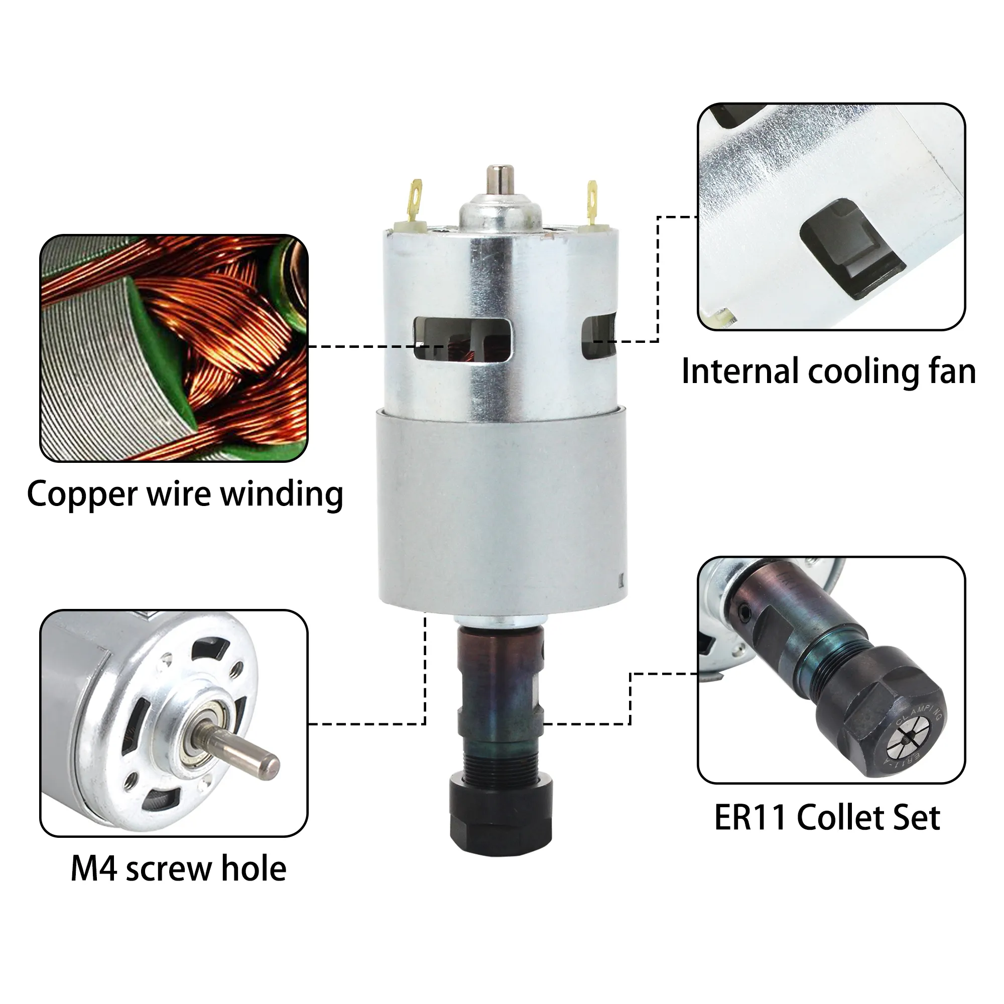 DC Motor CNC 775 Spindle Motors 100W 12 24VDC... From Ddmyearth, $85.36 ...