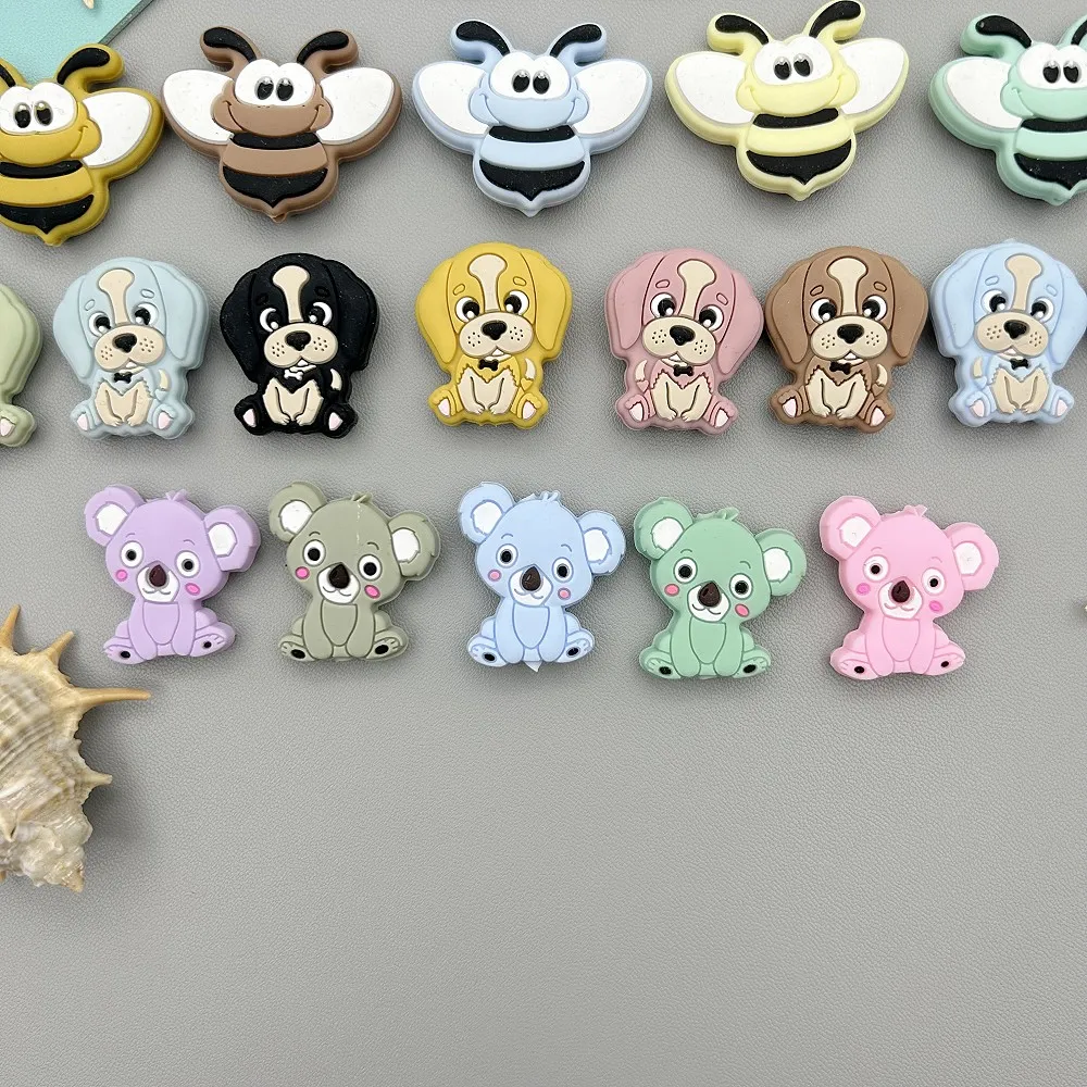 Baby Animal Silicone Beads Baby DIY Teething Pacifier Chain