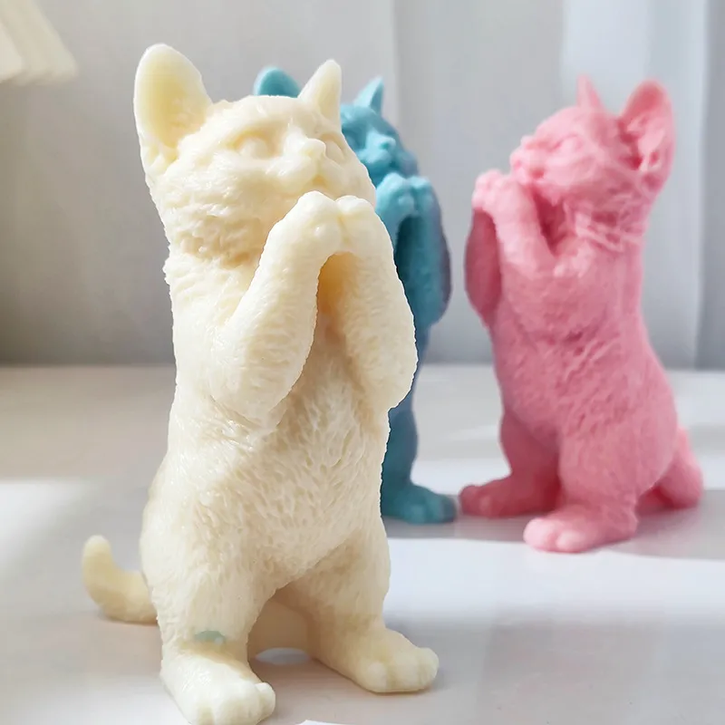 Save Big on Bulk Cat Candle Mold Silicone Candle Moulds: Large Standing Cat  Design, 3D Animal Mold For Soy Wax, Gypsum Soap DIY Aromatherapy Crafts 