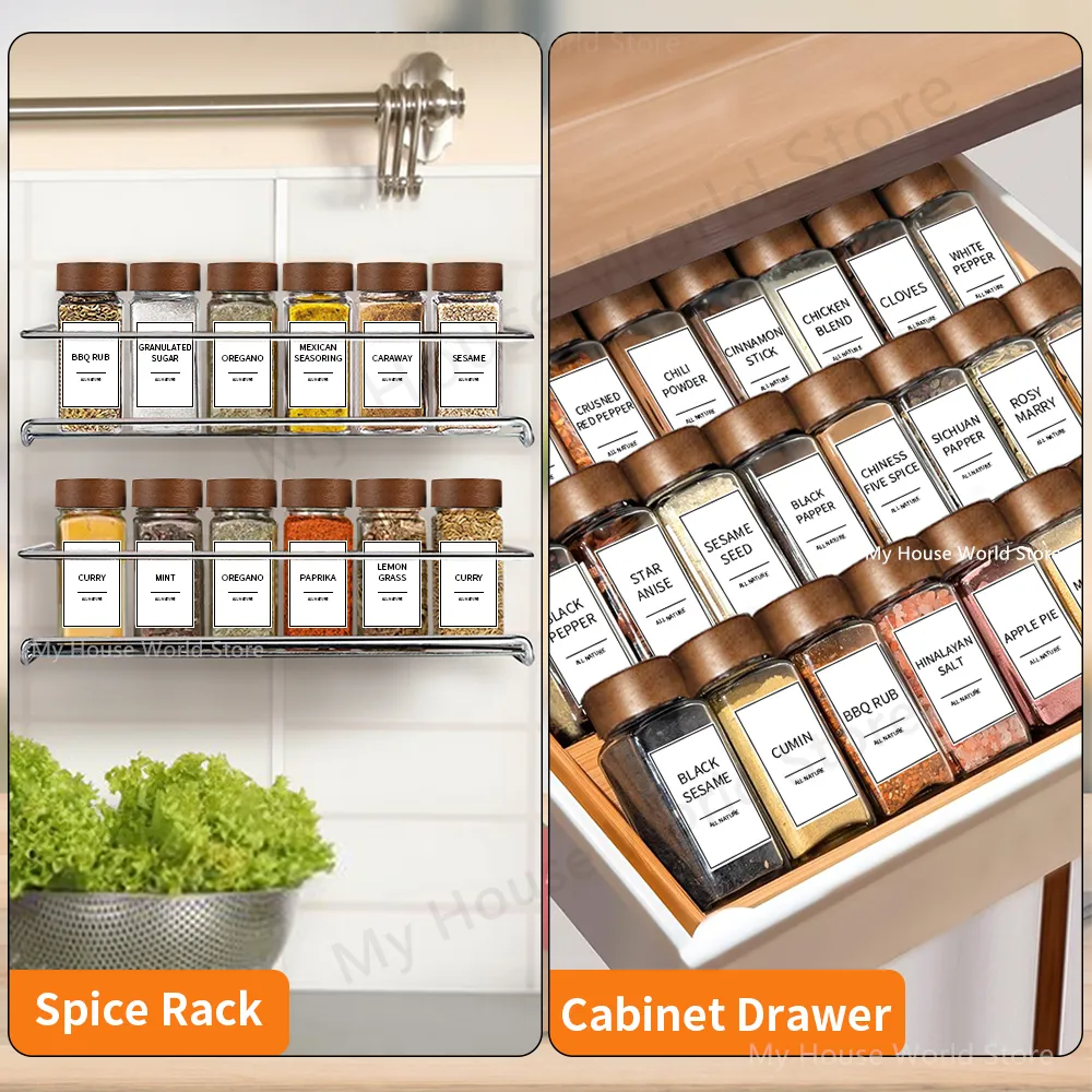 13Pcs Glass Spice Jars with Bamboo Lids 4oz Clear Glass Jars Spice Jar Set Seasoning Jars Organizer Storage Bottles for Spice Rack Spice Organizer