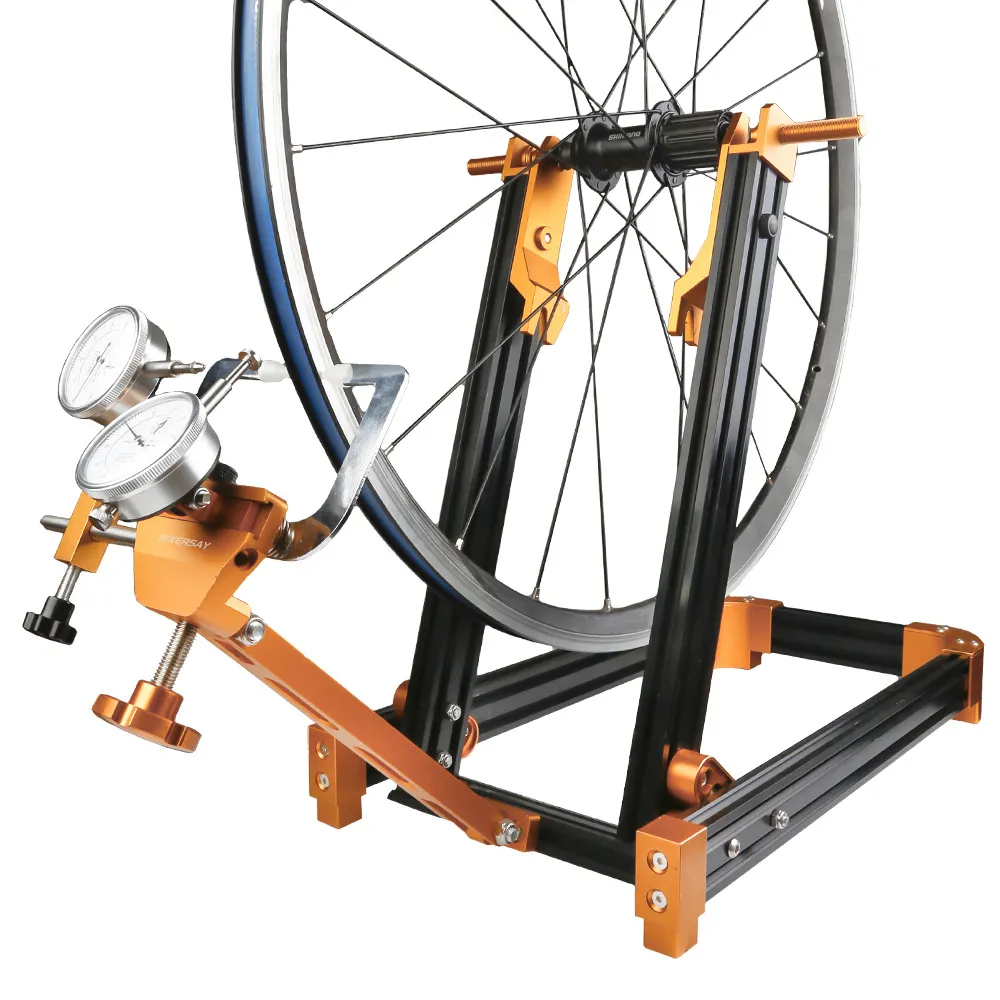 Pro Bike Wheel Alignment Stand Sturdy Steel Bicycle Rim Adjustment Tool Set for Road Bike Repair