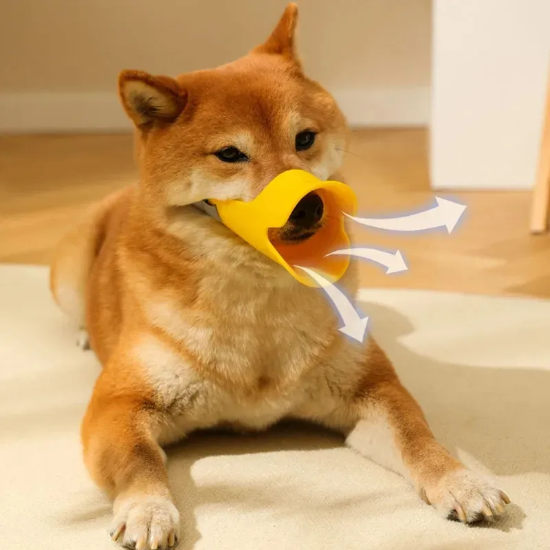 Stop Barking Silicone Duck Dog Muzzle Mask, Anti-Bite Mouth