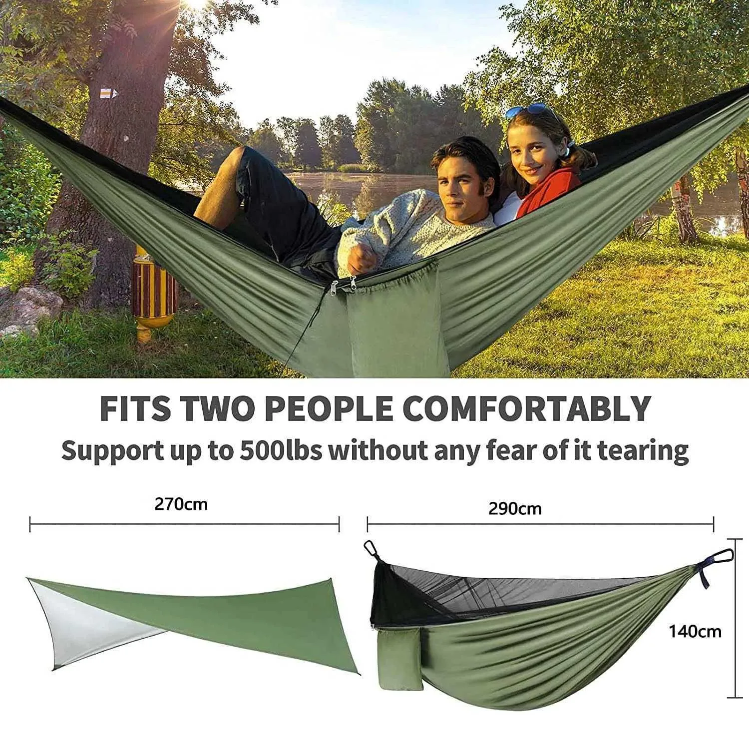 Hammock Camping Canopy Double Bed Seat Hanger With Mosquito Net Rain Cover H240530 I5HL From Us dover 9.37 DHgate.Com