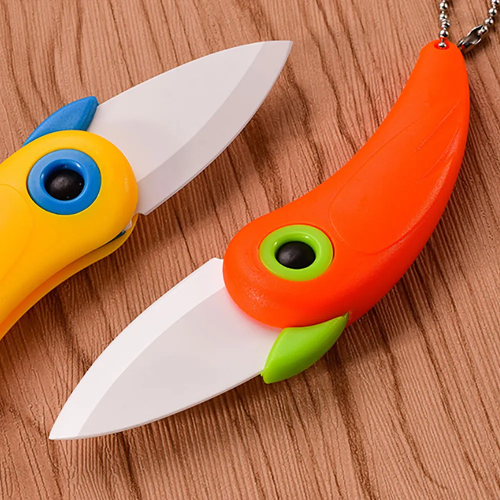 ミニキュートなセラミック鳥の果物の折りたたみナイフ