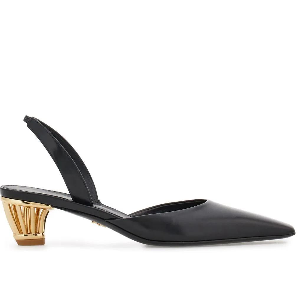 Elegant Women Cage Heel Sandals Shoes Calfskin Leather Nude Black Slingback Party Wedding Dress Lady Pumps EU35 43 With Box