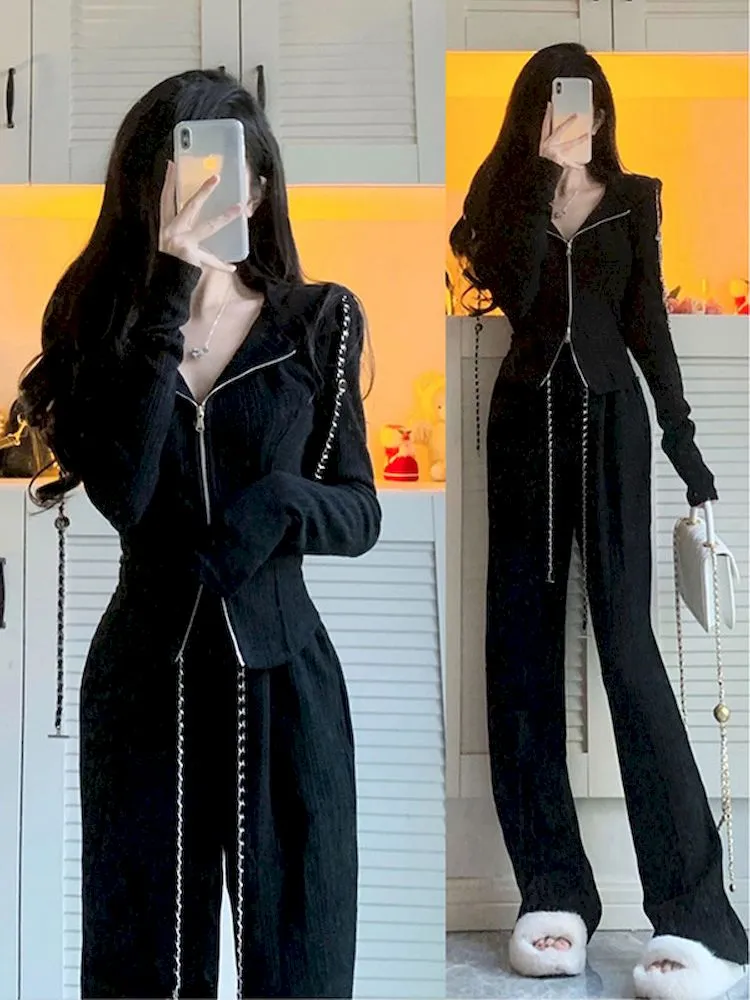 Womens Fishbone Sweater Suit For Gym Sports And Leisure Spring Two Piece Workout Tracksmith Bislett Pants And Jogging Suit By Badypczd From Ddmyjan 71.47 DHgate.Com