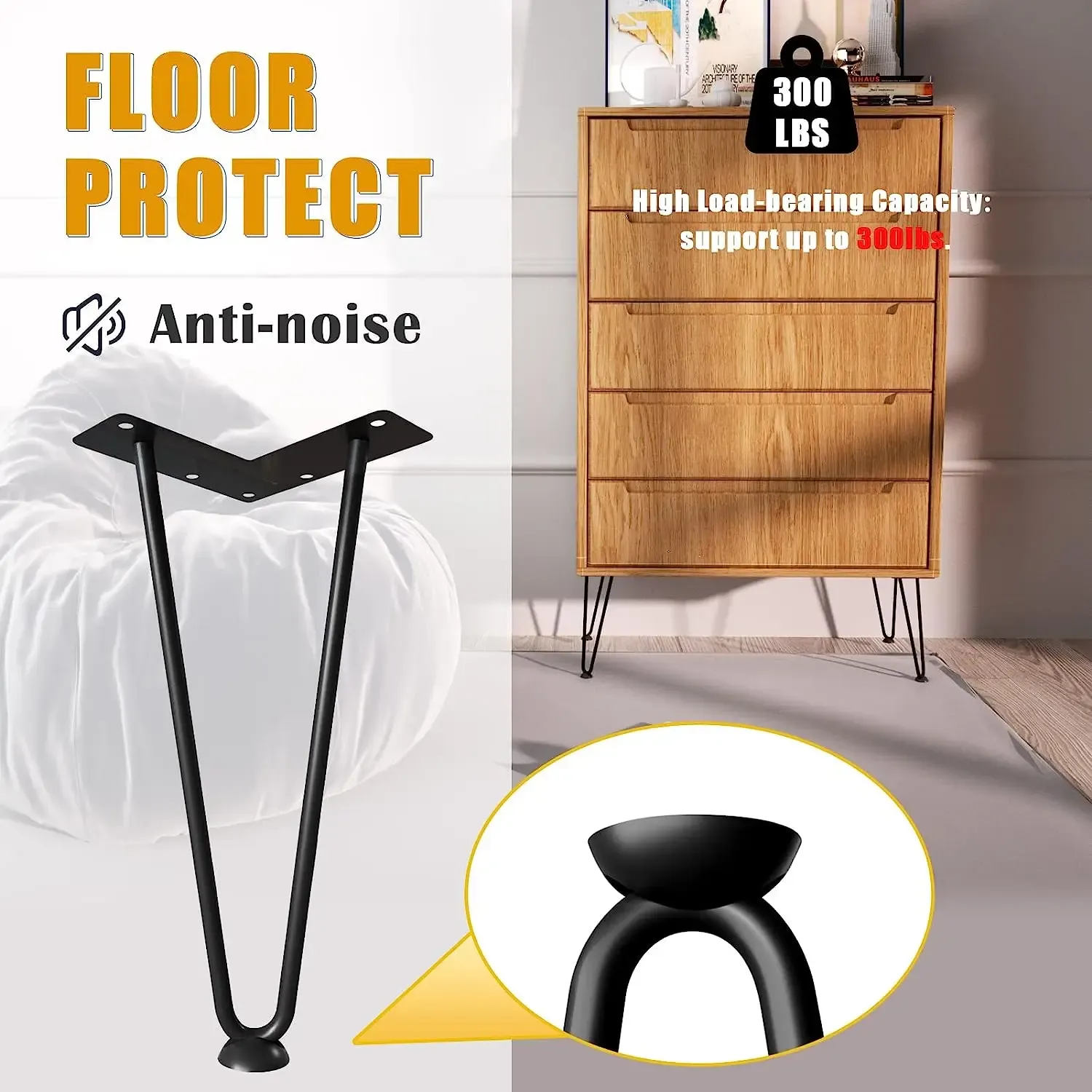 Set Of 4 Metal Bar Hairpin Leg Protectors For Coffee Tables And Furniture Floor Covers And Feet Pads From Homepro19 5.97 DHgate.Com