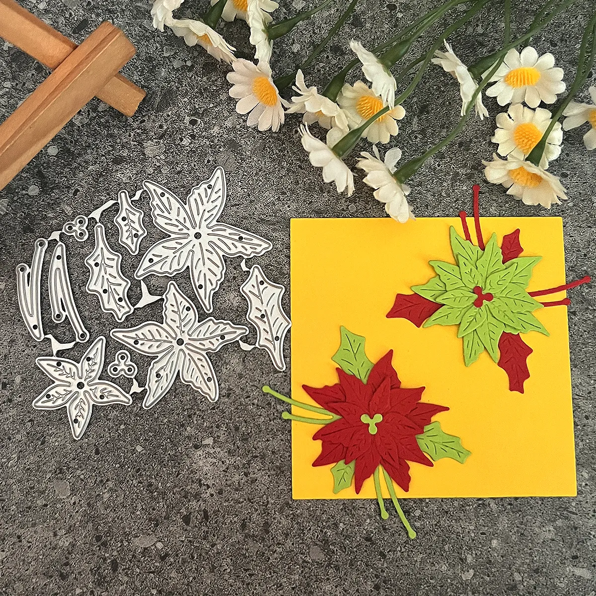 Flower Leaf Metal Cutting Dies - Spring Wedding Card Making & Scrapbooking Embossing Stencils