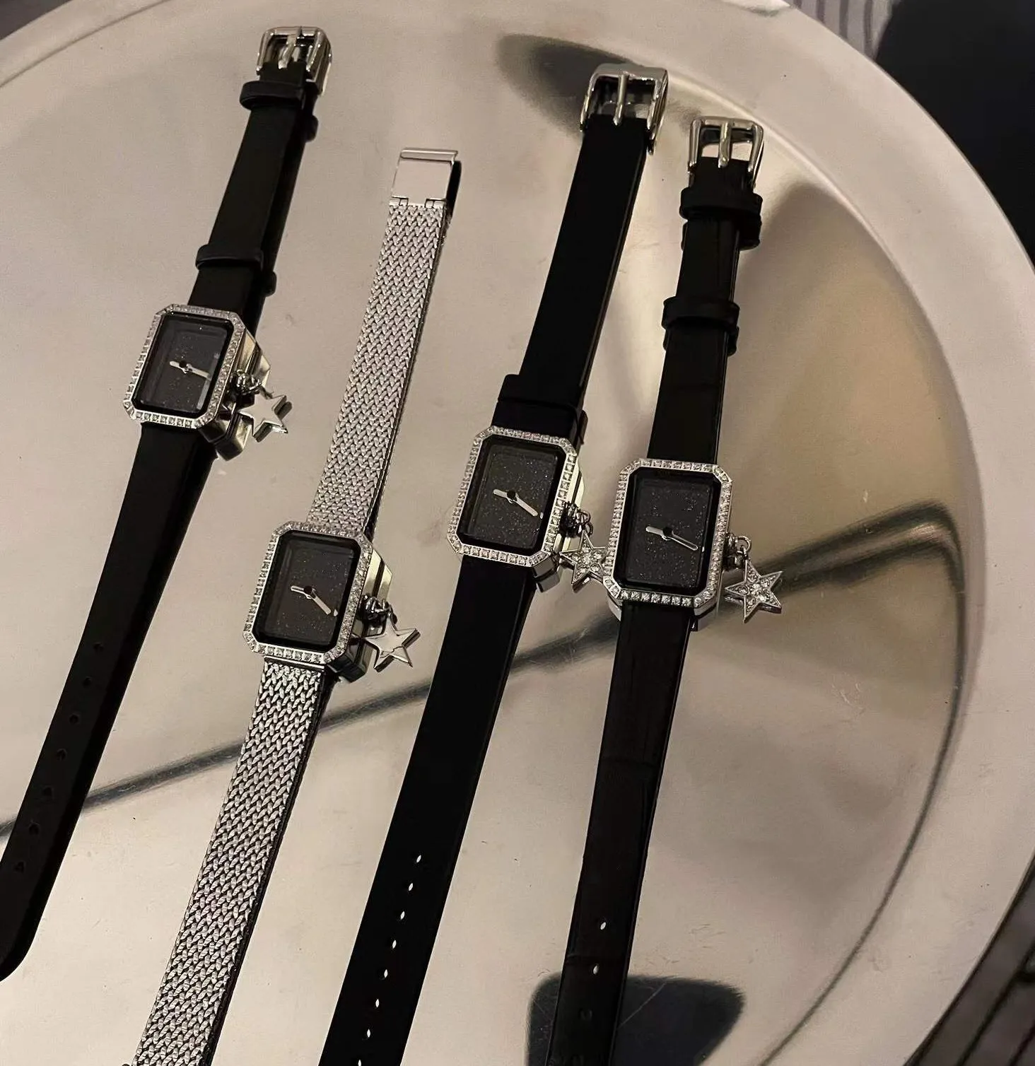 Trendy Women Premiere Quartz Watch Black Silk Ribbon Leather Star Watches Female Cubic Zircon Octagon Wristwatch Starry Sky Dail Metal Clock 26mm From Mz fashionablewatch 124.36 DHgate.Com