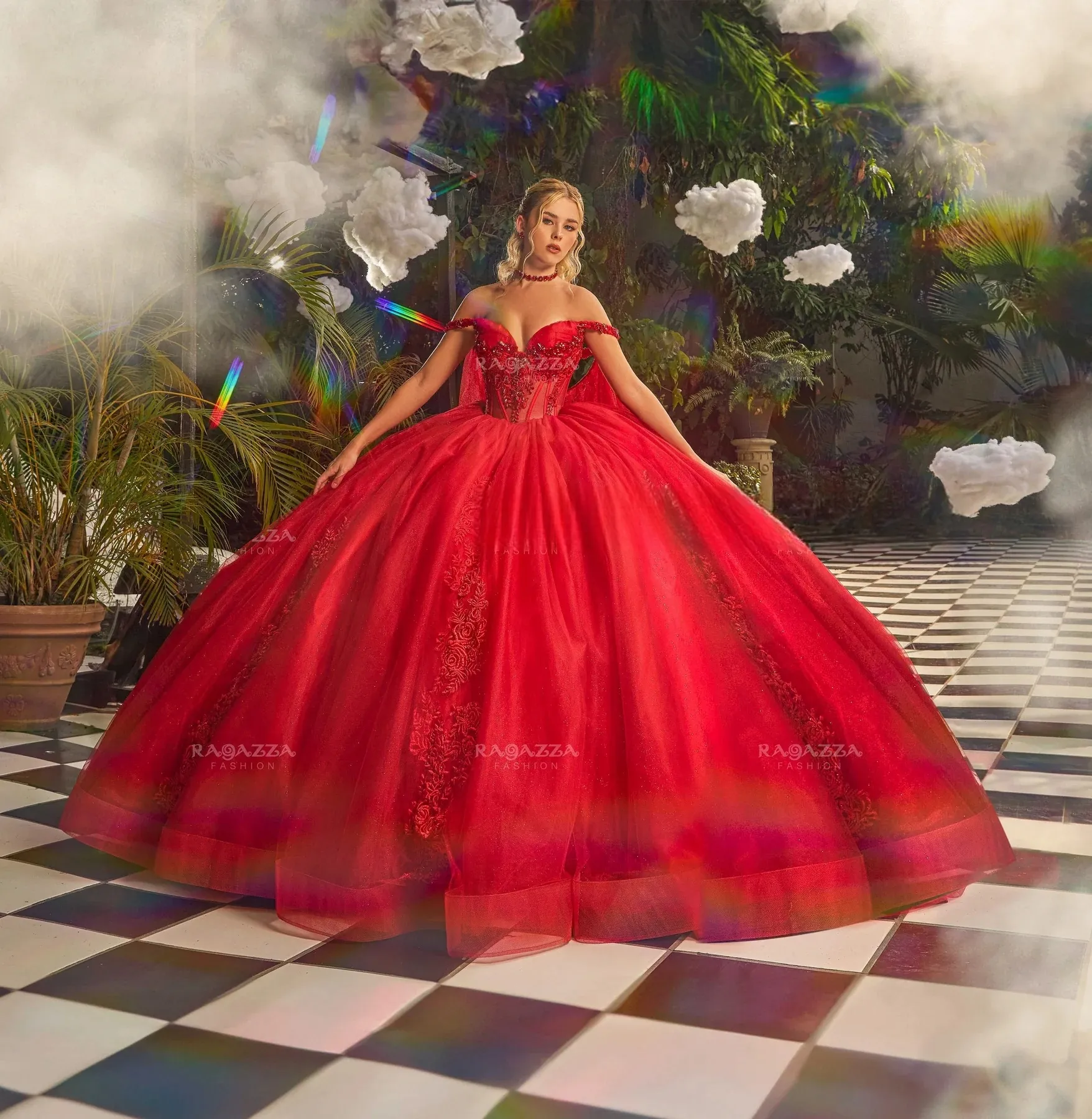 Red off the shoulder quince dress hot sale