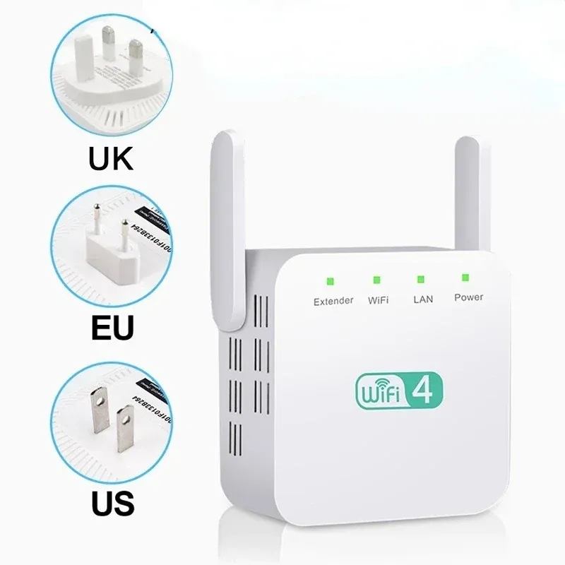 Boost Wi Fi Coverage 300Mbps Wireless Signal Amplifier Repeater for Home Office EU US UK Plug Color