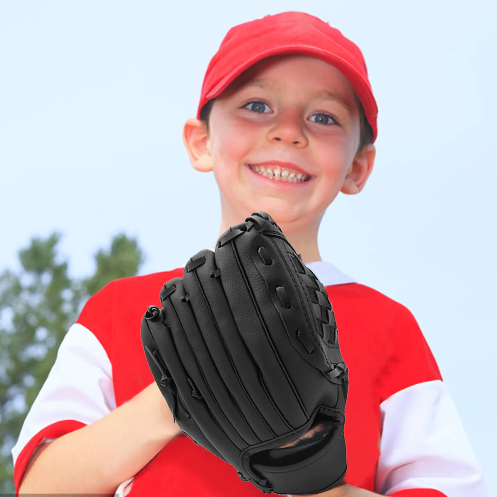 DHgate Youth Baseball Glove 13 Inch Leather Softball Fielding Glove for Teens Girls Kids Baseball Mitts Sports Outdoors
