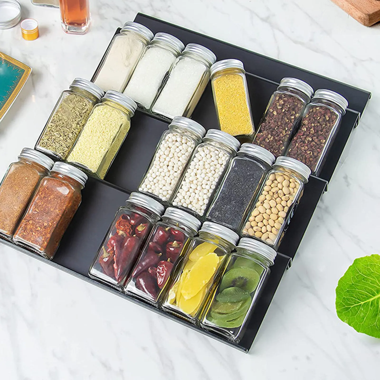 Seasoning Bamboo Spice Drawer Organizer Pinnacle Cookery Bamboo - Main Image