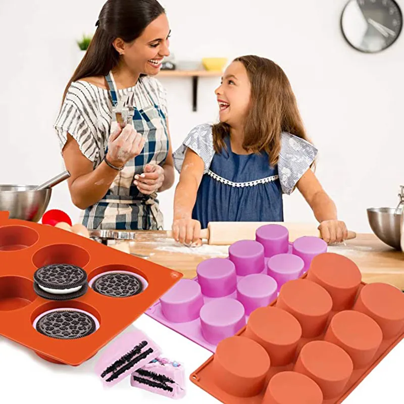 Round silicone baking molds cheap