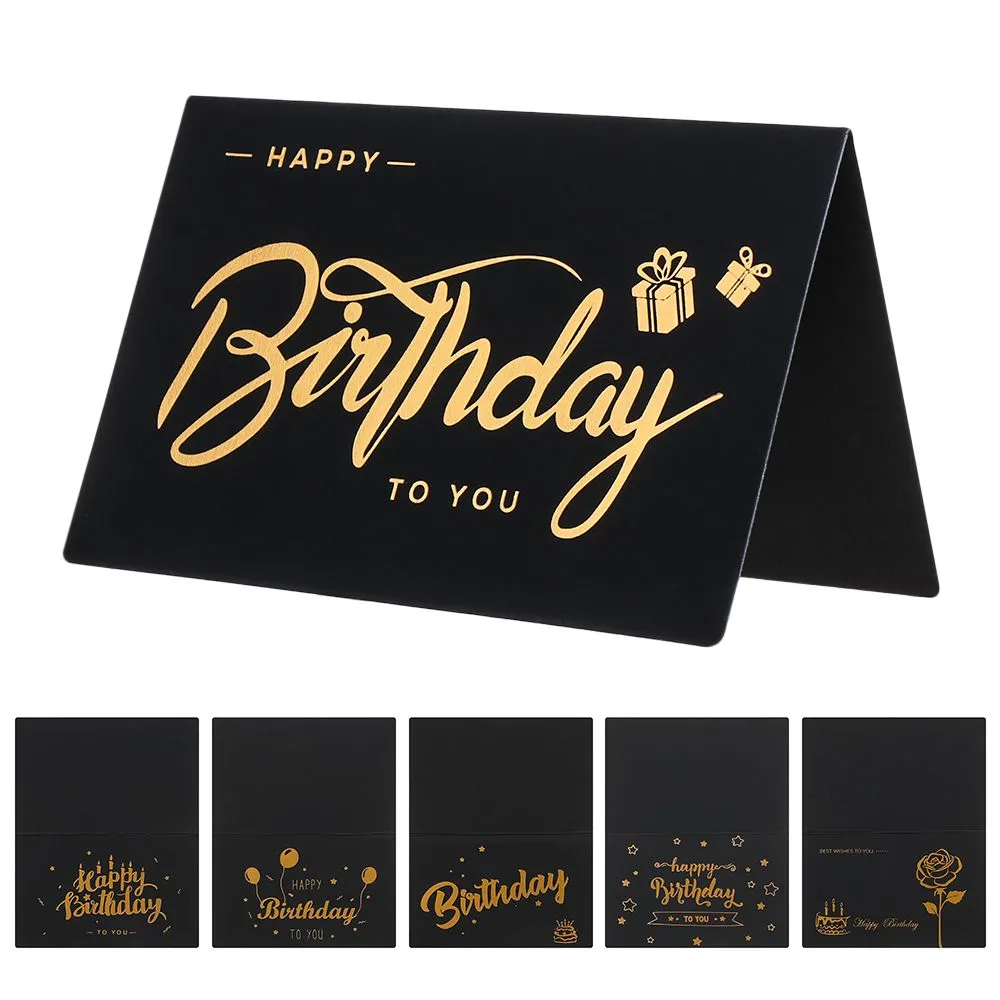 Tarjetas De Felicitación De Bricolaje Cumpleaños: Tarjeta De Felicitación  De Pastel De Feliz Cumpleaños Con Bronce Negro Y Sobre De 3,98 € | DHgate, image size:1000x1000