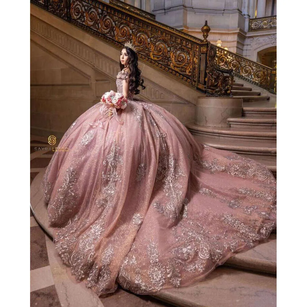 Rose gold sweet 15 dress 2025