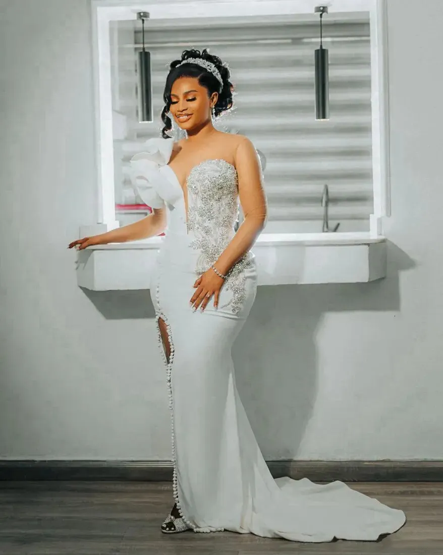 sheer mermaid wedding dress Mermaid Wedding Dresses