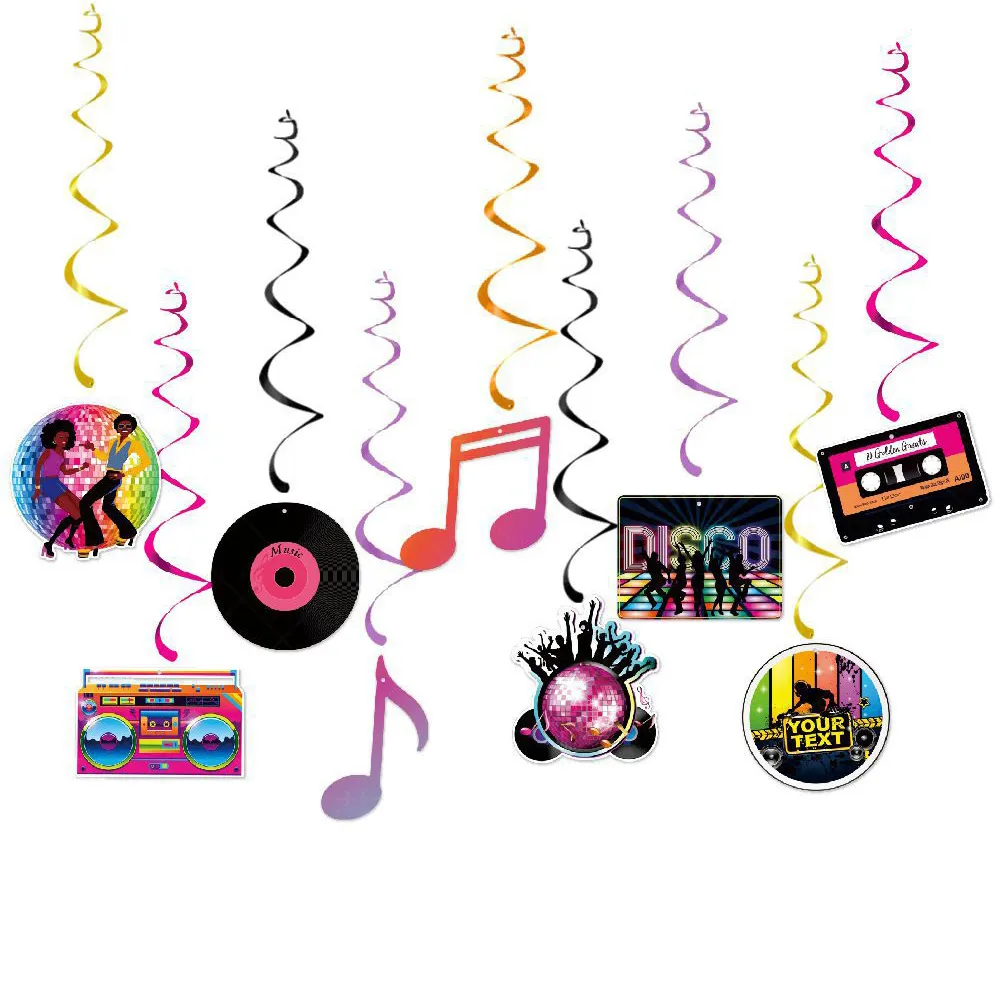 Disco Party Banner 3-Pack - 70s Theme Birthday Decorations With Glitter Disco Balls