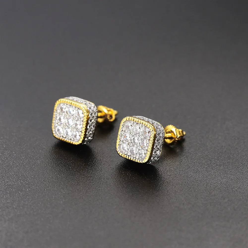 925 Silver Filled & Gold Stud Earrings For Women - Fashion Jewelry Set With Cubic Zirconia, Free Shipping 10 thumbnail image