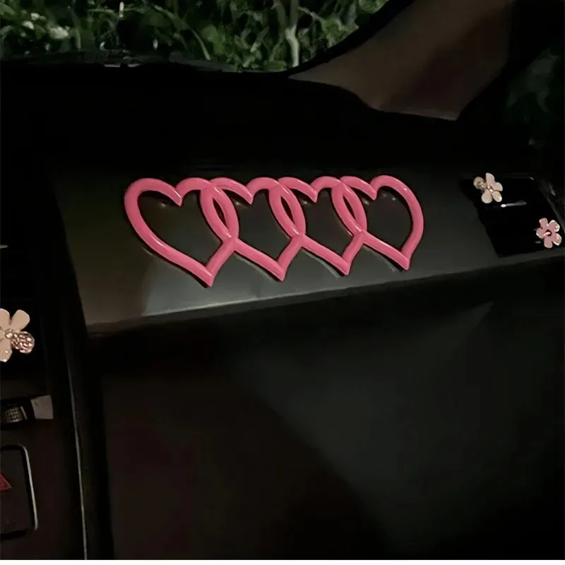 Love Black Heart Rings Badge Logo Emblem Decor Sport Car Trunk Lid for AUDI