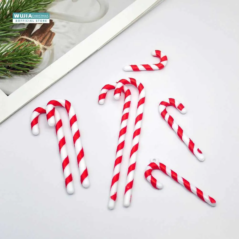 Christmas Candy Canes Xmas Tree Hanging Twisted Mini Crutch Pendant Ornament New Year Par Home Decor Kids Toy Noel GiftsXJ241206