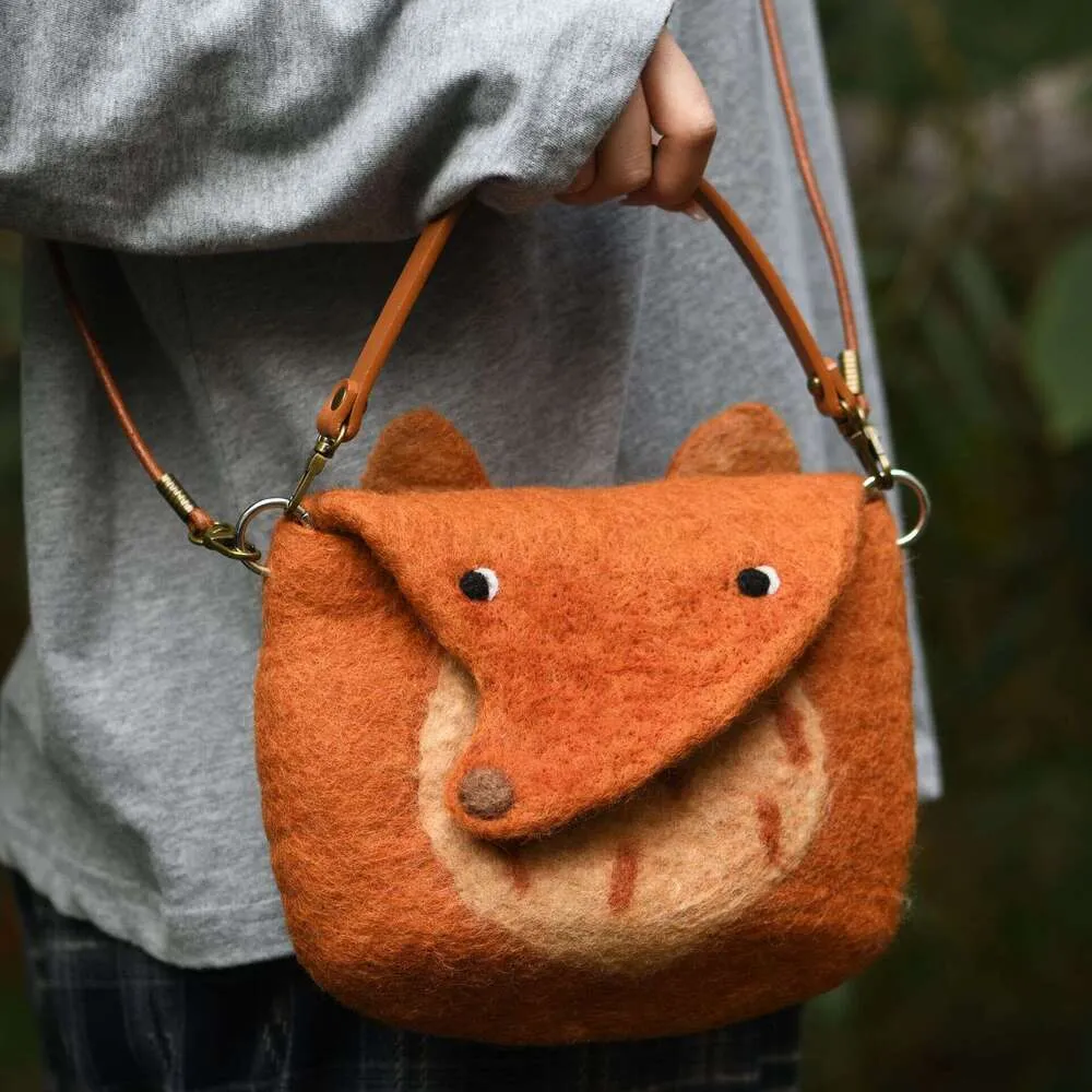 Save Big on Bulk Animal Fur Handbags Handmade Wool Felt, Cute Fox,  Elephant, Hippopotamus, Squirrel, Animal Carrying Shoulder Bag, Versatile  Flip