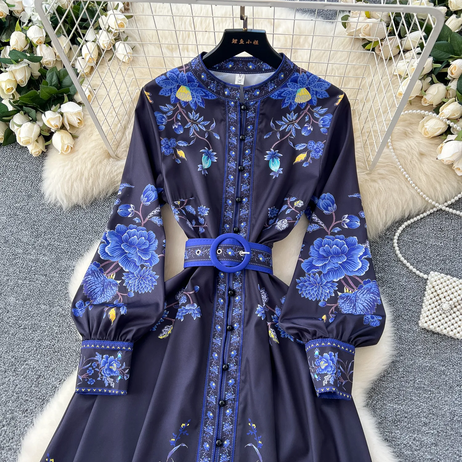 white christmas dresses Azelia Dress - Blue Floral