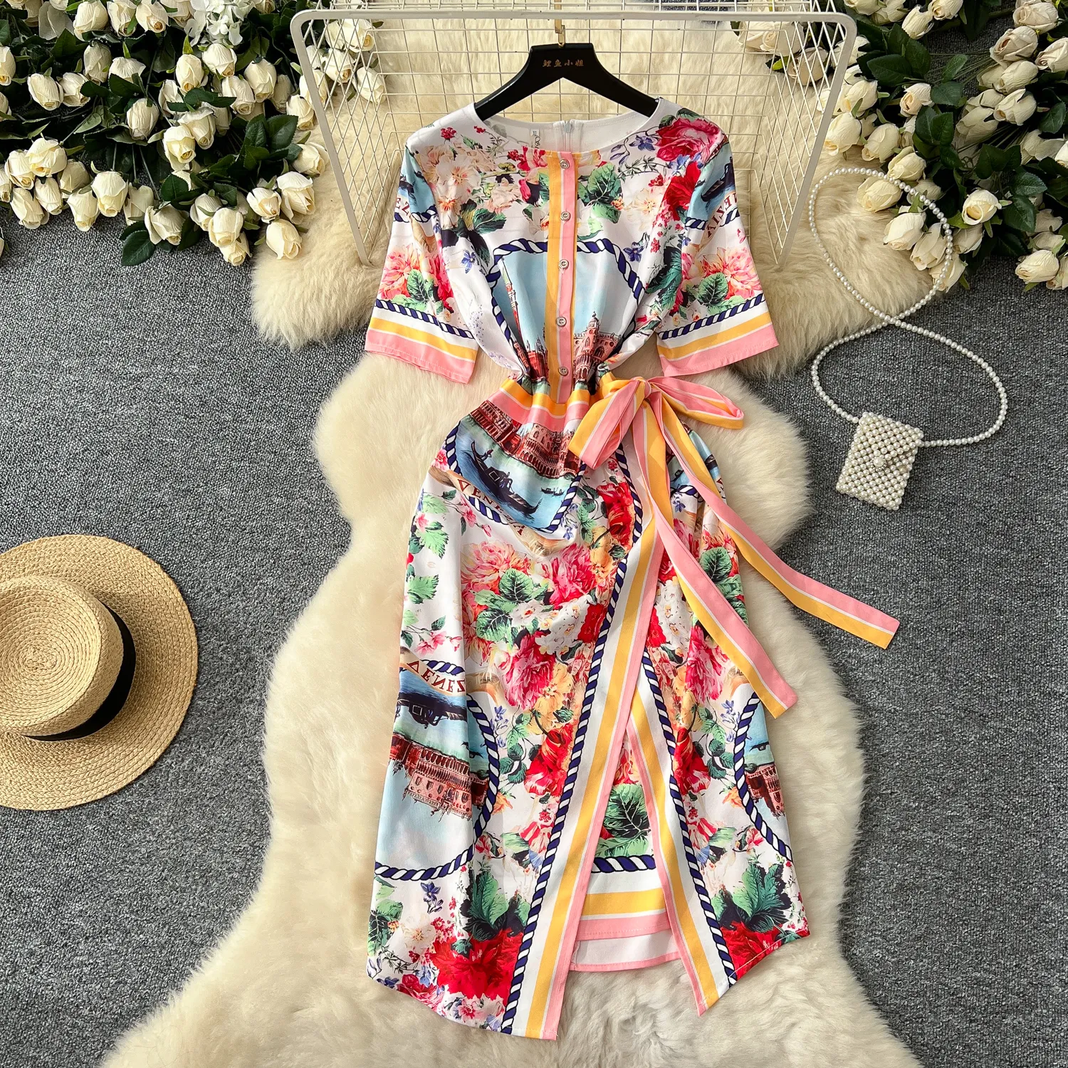Red Urban Womens Floral Wrap Dress Vintage O Neck... From Xiongstore,  $33.17 | DHgate.Com