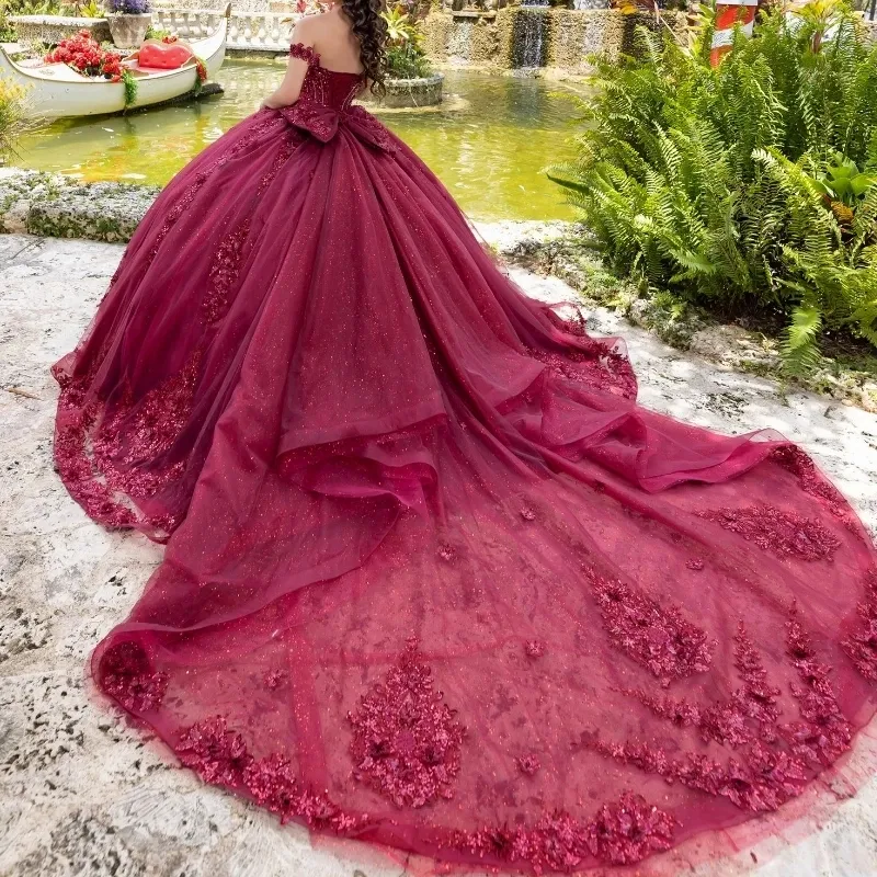 dark burgundy quinceanera dresses Red Sparkly Off Shoulder... From Zaomeng321, $308.83 gold burgundy quince dress