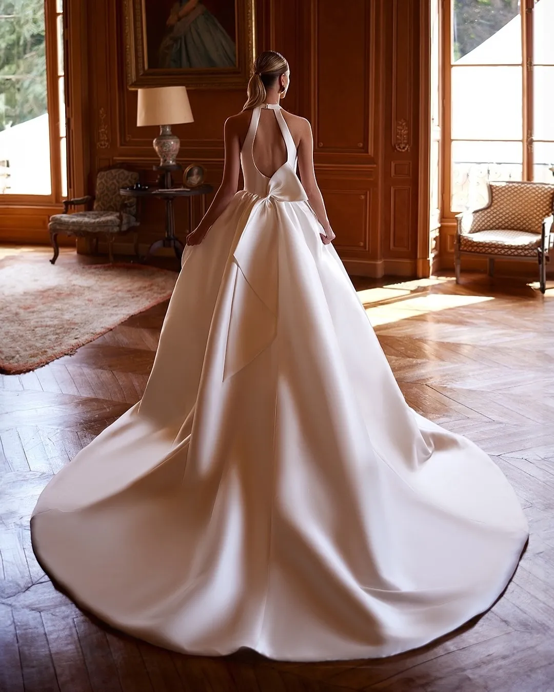 backless princess wedding dresses Princess Lace Tulle Wedding Dresses with Organza Belt – loveangeldress main image 0