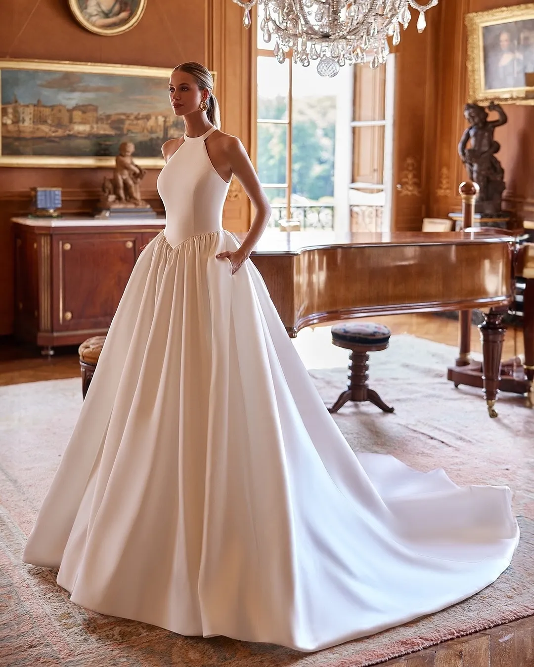 backless princess wedding dresses Beaded Lace Detachable Overksirt Wedding Dress main image 0