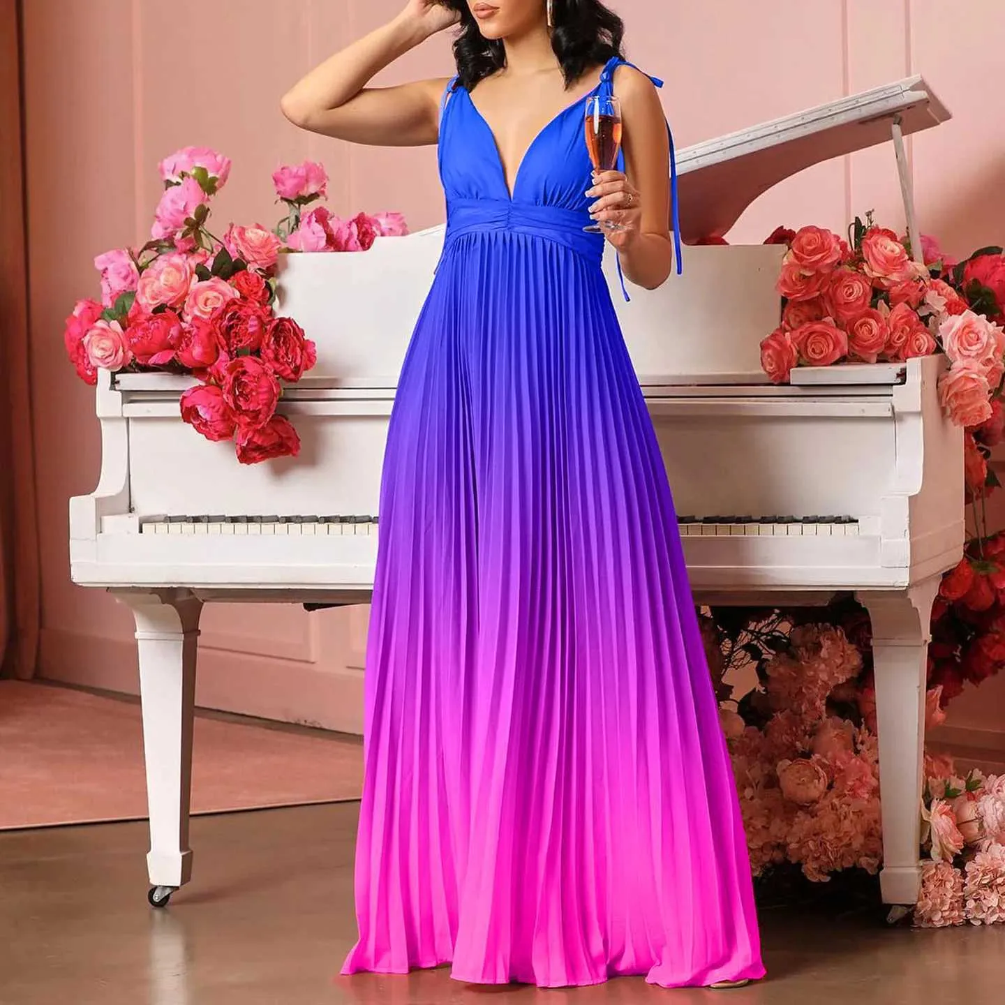 strapless open back dress Sexy Blue Twist Pleated Bodycon Birthday Party Homecoming Dress P3220 –  PreppyDress main image 0