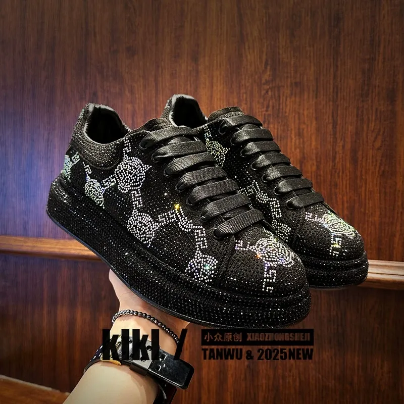 Men designer shoes Wholesale Italian Gold Rhinestone Designer Shoes For Men  main image 4