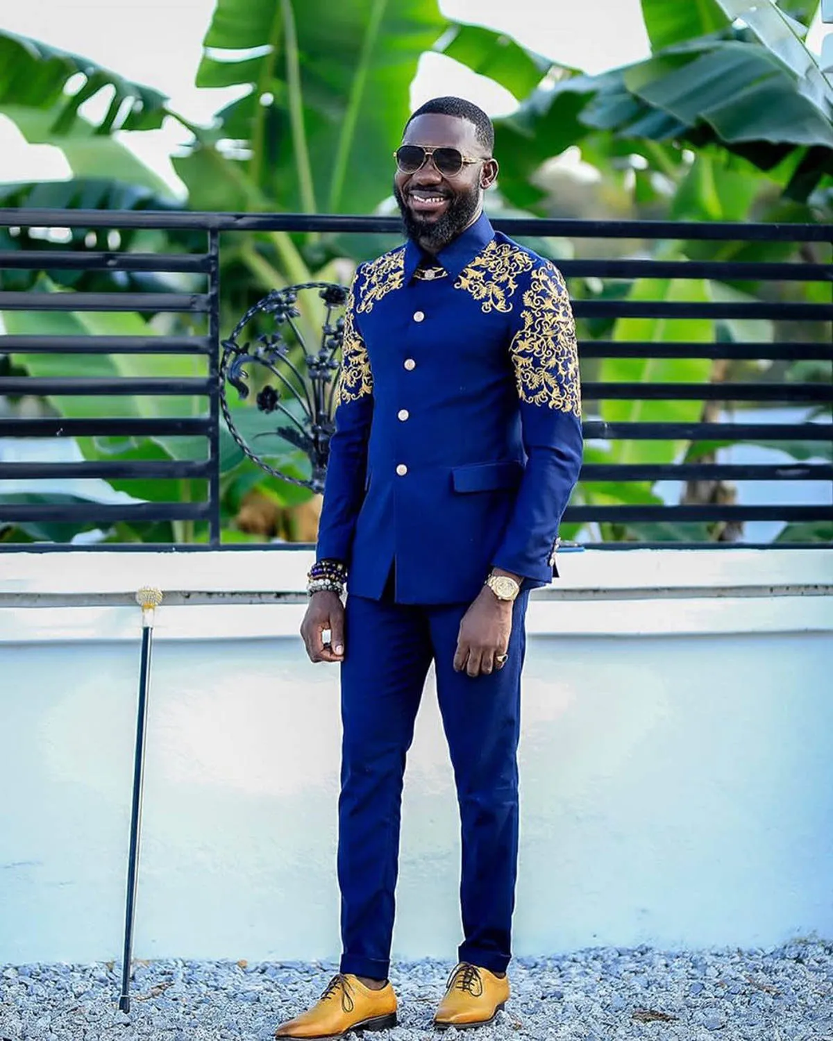 Men's Suits Men's Piece Dress Suit Miqool Men Embroidery Floral