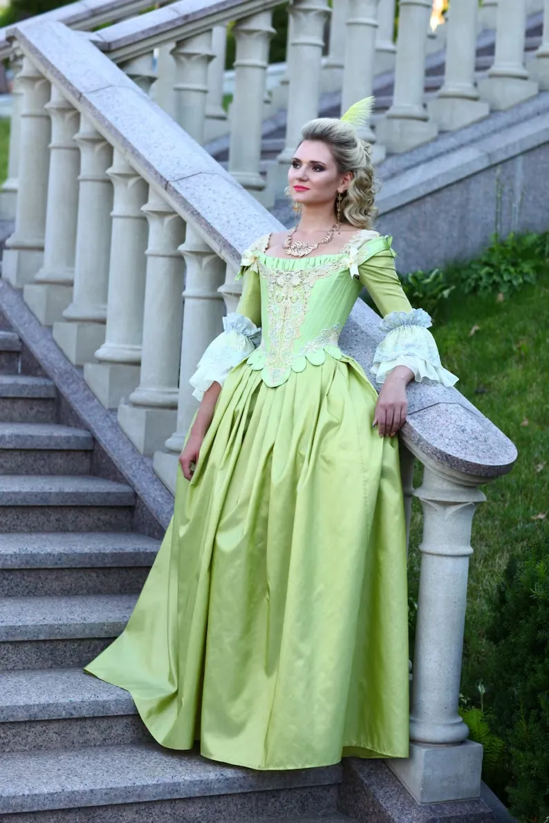 marie antoinette green dress Cosplaydiy 18th Century Ball Gown Rococo dress Venice Carnival Costume Dress Court gown Dress Suit x-colourCode:LME GRN