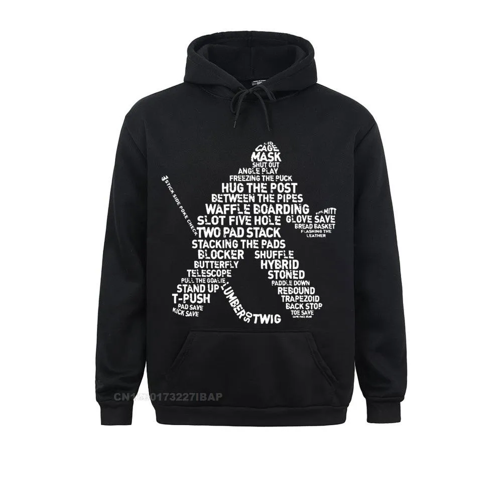 Save Big on Bulk Ice Hockey Hoodies Harajuku Ice Hockey Goalie Hoodie  Calligram Sports Sticks Puck Design, Long Sleeve Cotton Hoodie For Men,  Winter
