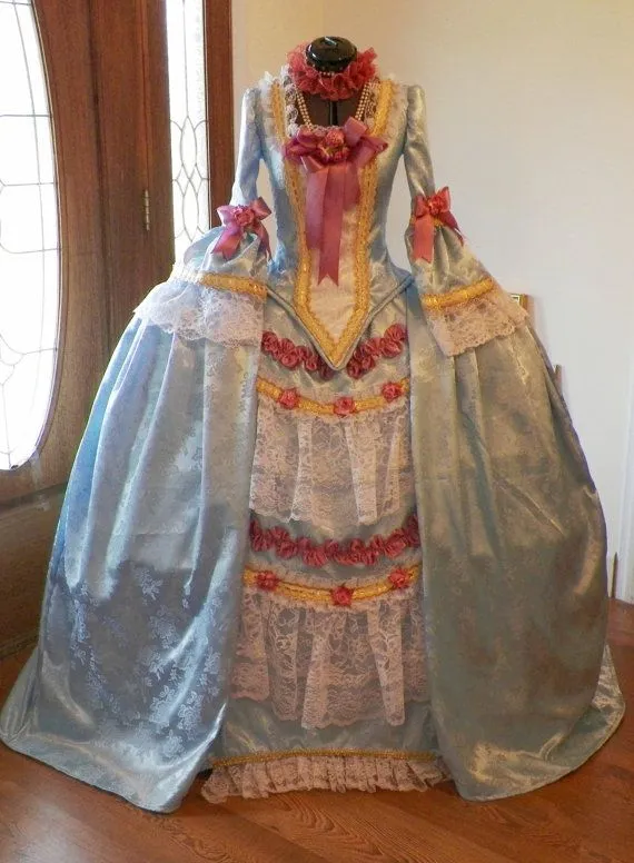 1700s princess dress Renaissance Queen Marie Antoinette Rococo Dress Georgian 18th Century Princess Ball Gown Peacock Fantasy Fairytale (Size: S)