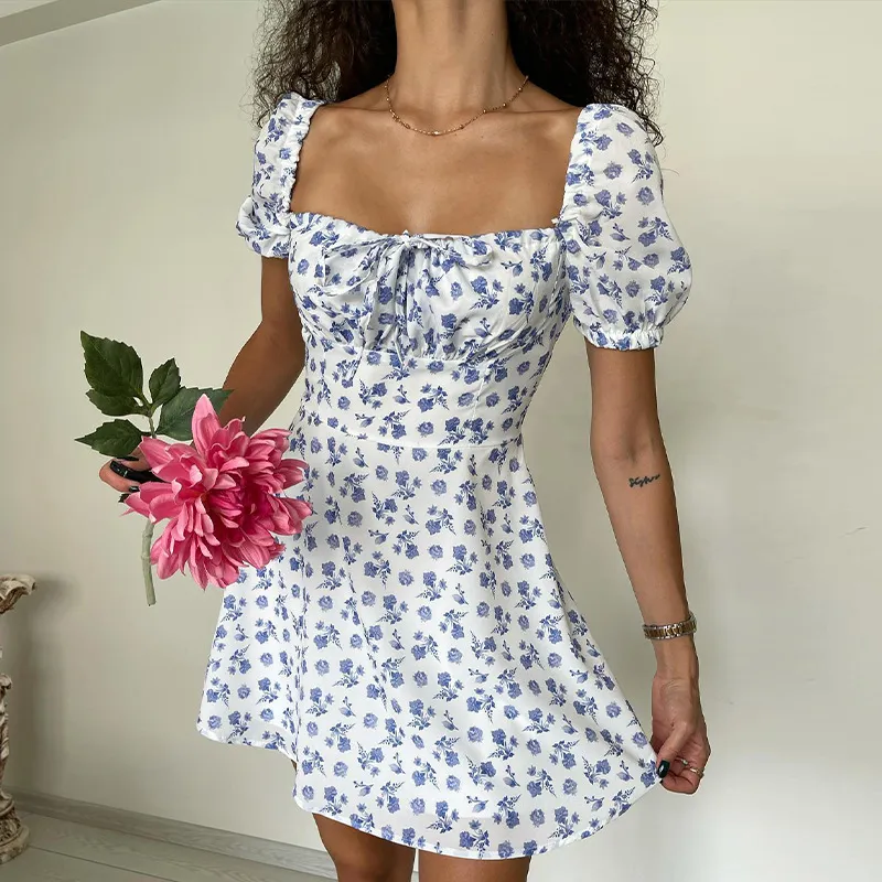 Women Boho Dress Knee-Length Sleeveless Flower Print Lacing Sundress Summer  A-line Dress from Dhgate Basic & Casual Dresses - price 10.66