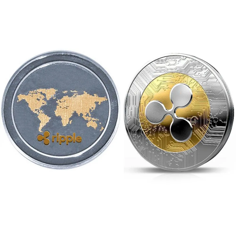 Pieza Conmemorativa Cripto Moneda Conmemorativa Ripple XRP - Coleccionable  En Plata Y Cobre - 40mm Para Coleccionistas Moneda Conmemorativa  Coleccionable