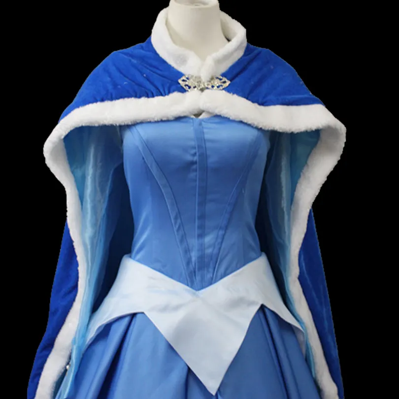 aurora blue dress movie Aurora Princess Cosplay Costume Sparkling Blue Gown COSFUN