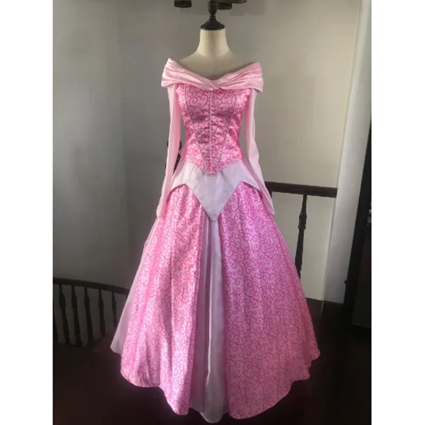 open lace back dress Sleeping Beauty Princess Aurora Dress Park Version Aurora Costume –  Cosplayrr main image 1
