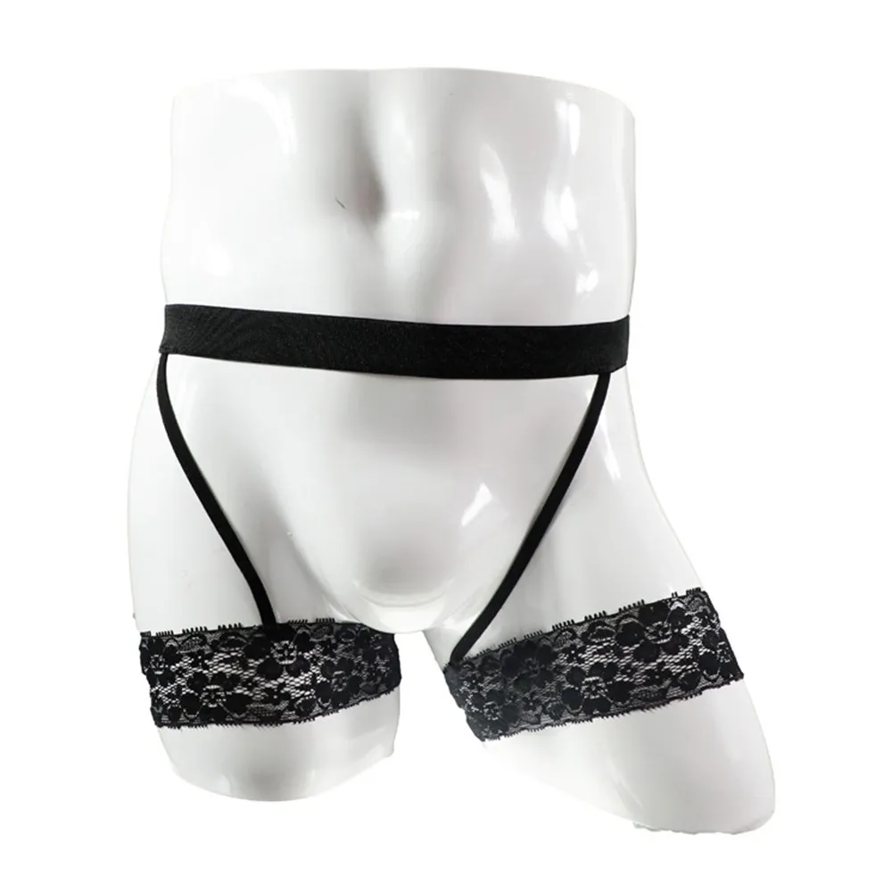 men's garter belt Mens Black Lace Garter Belt With Cross Strap Design... From Dh2958055,  $38.74