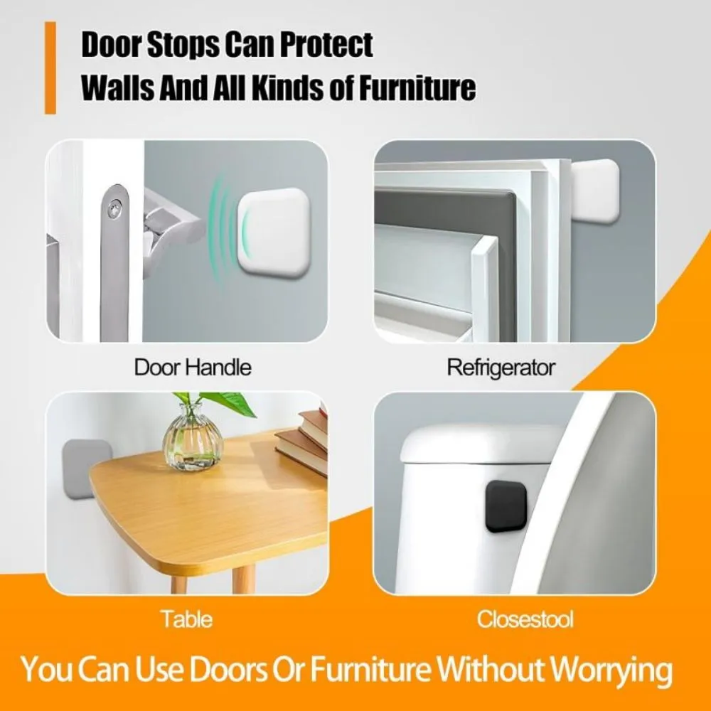 HappyBuys Self-Adhesive Wall Protectors - Rubber Door Handle Bumpers & Stopper Guards (50mm)