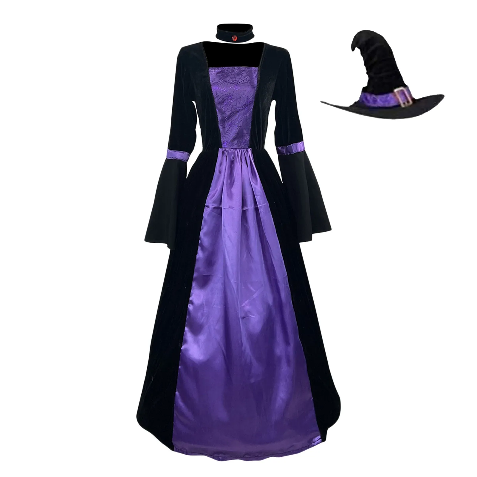 Medieval Witch with Medieval Hats for Women - Renaissance Outfit for Halloween Dress-Up