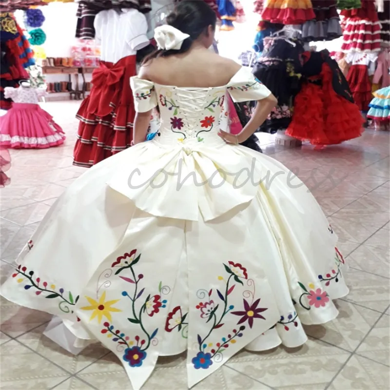 Pink Quinceanera Dress Charro Sweetheart Ball Gown Flower Vestio De 15 Xv Anos Sixteen Masquerade Sequined Savistidos Customized
