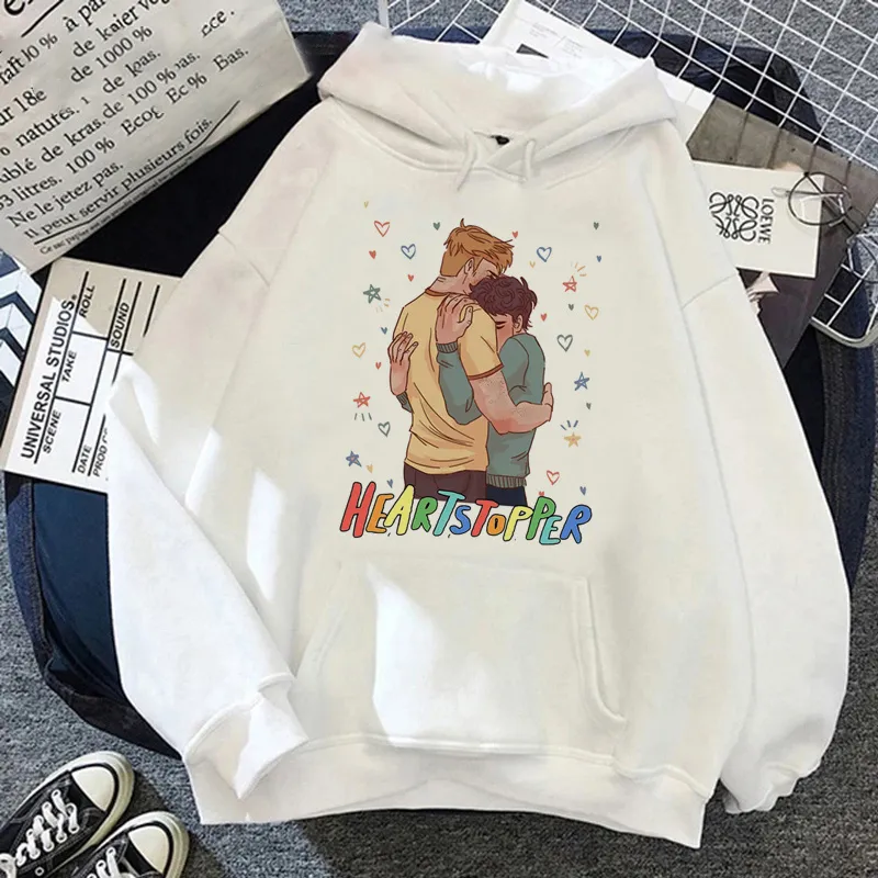 Sweat à Capuche Heartstopper 'Boy Meets Boy' Femme - Coton, Coupe Décontractée, Style Casual Hip Hop - 2