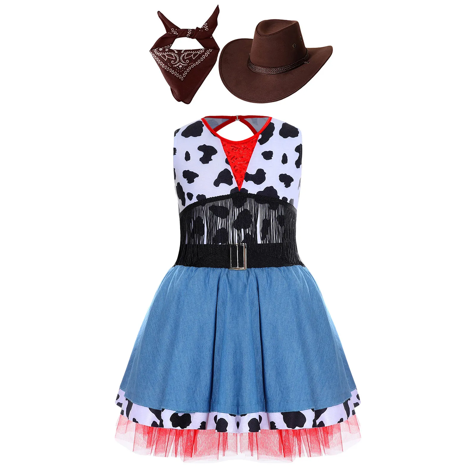 Cowgirl Set for Halloween, Christmas, Festival, Dance, and Stage Performance - Wild West ranch dress n Up Outfit