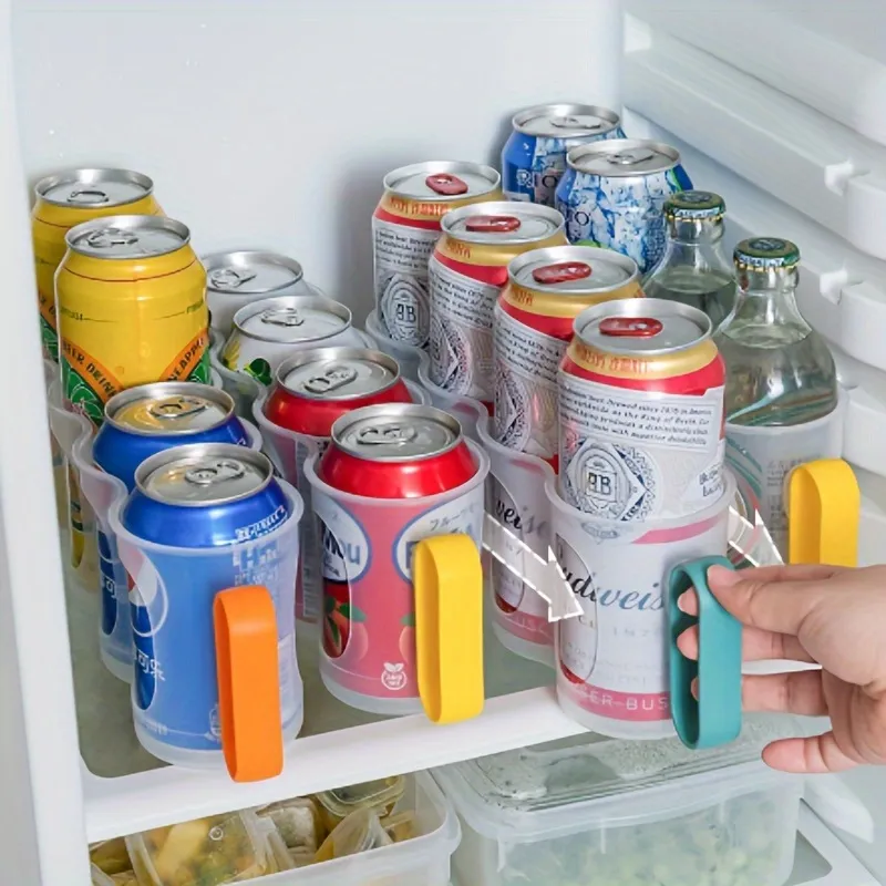 GLAMFORT Rolling Fridge Can Dispenser, Foldable Double-Layer Beer Can Holder Drink Organiser For Fridge Kitchen Cupboard Pantry Countertop, 500ML Beer Soda Pop Cans Storage